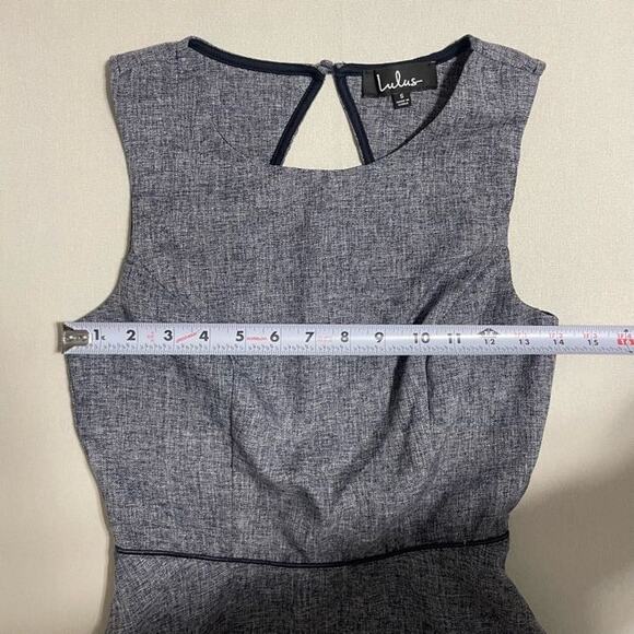 Lulus Charcoal Grey Sleeveless Dress with Cutout Back and Pockets - Size S - Picture 6 of 7
